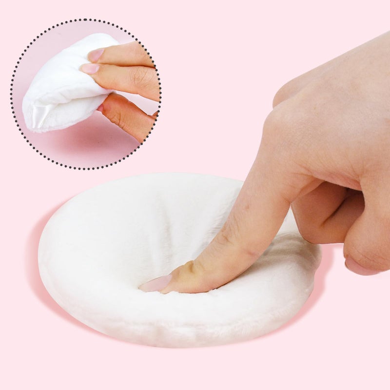 Waybas 5 عبوات من بودرة الجسم الكبيرة جداً وعلبة، كرات قطنية ناعمة بقطر 4.13 بوصة مع علبة دائرية قابلة للغسل للنساء والأطفال للوجه وبودرة الجسم السائبة - Image 3